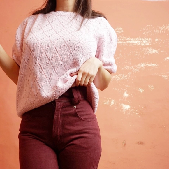 Vintage Tops - Vintage Pink Knit Top